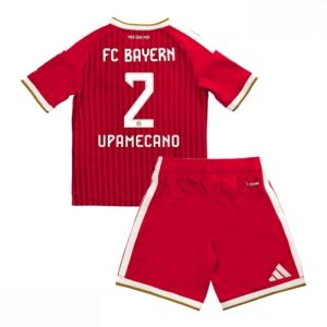 Echipament fotbal Bayern Munich Dayot Upamecano #2 Tricou Acasa 2026-27 pentru copii şi pantaloni