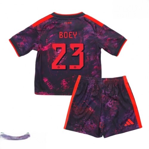Echipament fotbal Bayern Munich Sacha Boey #23 Tricou Treilea 2026-27 pentru copii şi pantaloni 1 Echipament fotbal Bayern Munich Sacha Boey #23 Tricou Treilea 2026-27 pentru copii şi pantaloni