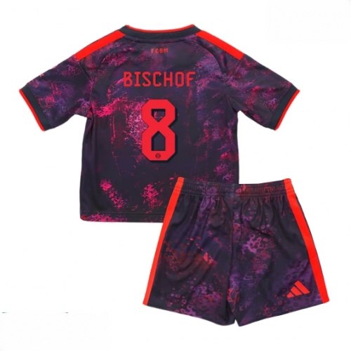 Echipament fotbal Bayern Munich Tom Bischof #8 Tricou Treilea 2026-27 pentru copii şi pantaloni 1 Echipament fotbal Bayern Munich Tom Bischof #8 Tricou Treilea 2026-27 pentru copii şi pantaloni