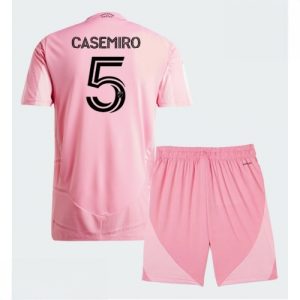 Echipament fotbal Inter Miami Casemiro #5 Tricou Acasa 2026-27 pentru copii şi pantaloni