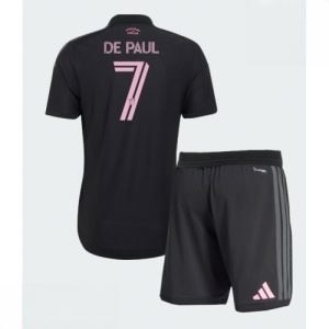 Echipament fotbal Inter Miami Rodrigo De Paul #7 Tricou Deplasare 2026-27 pentru copii şi pantaloni