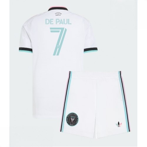 Echipament fotbal Inter Miami Rodrigo De Paul #7 Tricou Treilea 2026-27 pentru copii şi pantaloni 1 Echipament fotbal Inter Miami Rodrigo De Paul #7 Tricou Treilea 2026-27 pentru copii şi pantaloni