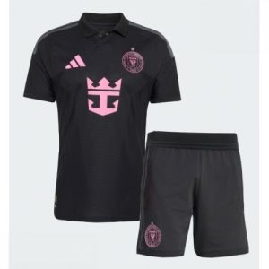 Echipament fotbal Inter Miami Tricou Deplasare 2026-27 negru pentru copii şi pantaloni