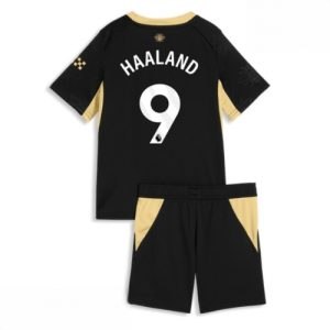 Echipament fotbal Manchester City Erling Haaland #9 Tricou Deplasare 2026-27 pentru copii şi pantaloni