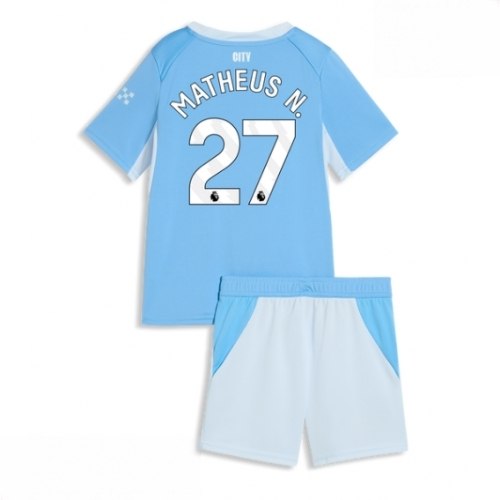 Echipament fotbal Manchester City Matheus Nunes #27 Tricou Acasa 2026-27 pentru copii şi pantaloni 1 Echipament fotbal Manchester City Matheus Nunes #27 Tricou Acasa 2026-27 pentru copii şi pantaloni