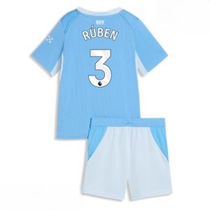 Echipament fotbal Manchester City Ruben Dias #3 Tricou Acasa 2026-27 pentru copii şi pantaloni